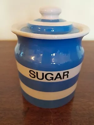 Buy Vintage Cloverleaf T.G. Green Cornishware Pottery Sugar Jar • 25£