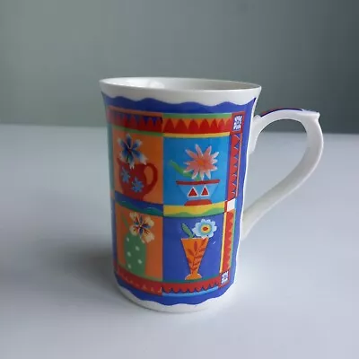 Buy Kingsbury Still Life Floral Fine Bone China Coffee Mug Made In England Blue  • 12£