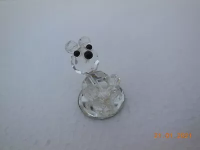 Buy Small Lead Crystal Teddy Bear On Mirrored Base ~ Makers Mark To Side • 11£