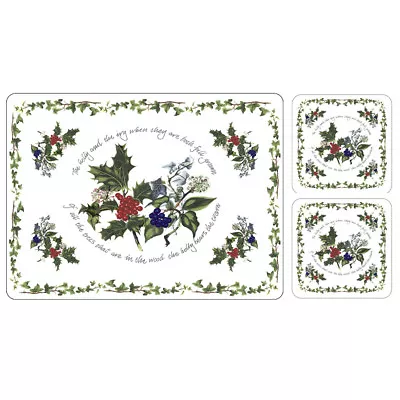 Buy Portmeirion Holly And Ivy - Set Of 6 Placemats And FOC Coasters - X0012568038 • 21.99£