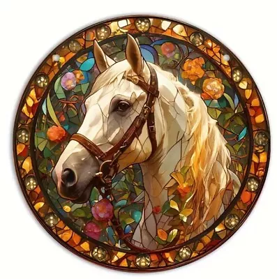 Buy White Horse Pony Lover Suncatcher ☀️SUN Birthday Present Stained Glass • 7.95£