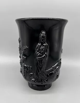 Buy Fenton Black Ebony Asian Mandarin Empress Vase • 43.79£