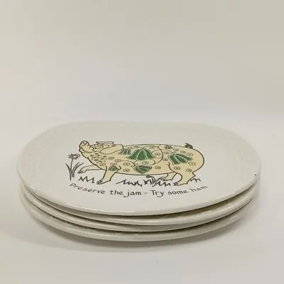Buy Barrats Porkers Plates X4 Tableware Staffordshire Tableware Ceramic White  • 29.99£