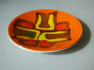 Buy Collectable Poole Pottery Delphis Orange Lava Flame Flambe Trinket Dish Plate • 20.52£