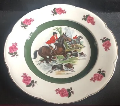Buy Ascot Service Plate By Wood & Sons England. Hunting Scene 27cm Damaged (4z) • 6£