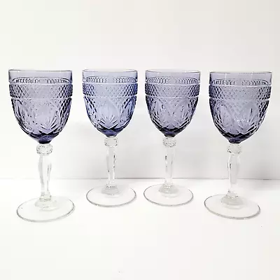 Buy Set Of 4 Cristal D'Arques Durand Antique Amethyst Water Goblet Purple Glassware • 28.49£