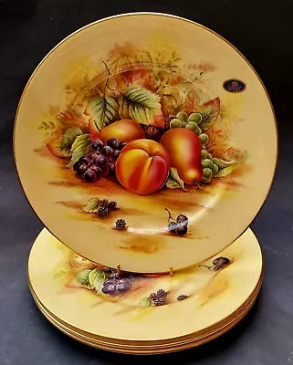 Buy Four Bone China Aynsley Orchard Gold Dinner Plates • 90£