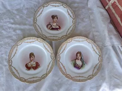 Buy Antique Signed Muville Jpl Limoges Hp French Royalty Lady Portrait Plate Set  • 106.16£