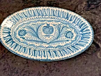 Buy Blue White Ironstone Oval Serving Dish Wall Hanging 18th Century  38 X 24 Cm • 65£