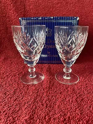 Buy Royal Doulton Crystal Glass X 2 Large Claret Red Wine Georgian Cut 5 / 12.5cm • 18£