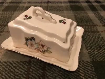 Buy Fabulous Vintage FS Romanian Ceramic Cheese Dish With Floral Decoration • 14.51£