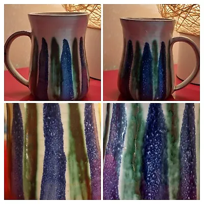Buy Vintage Wightwick Studio Pottery Mug. Handmade Blue Green Glazed. VGC. • 12£