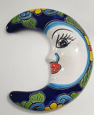 Buy Talavera Style Ceramic Moon Face Wall Ornament Hand Made 25 Cm • 23.99£
