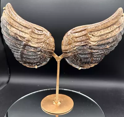 Buy Large Chocolate Calcite Angel Wings Gemstone Crystal Ornament 2505 • 79.95£