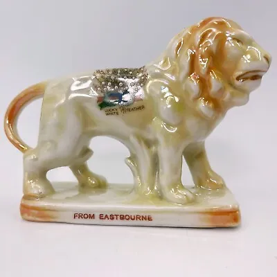 Buy Vintage Crested Ware: Lucky White Heather - Porcelain Lion Figurine - Eastbourne • 10£