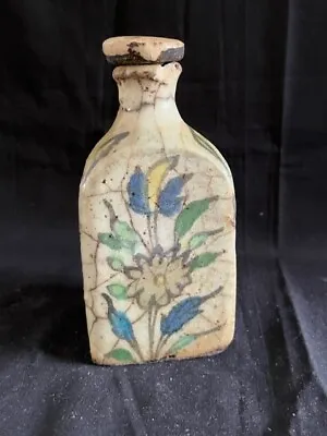 Buy Antique Persian Qajar Iznik Turkish Style Lead Glazed Faiance Triangular Bottle • 160.27£