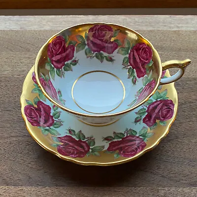 Buy Paragon Teacup And Saucer Very Rare Johnson Red Rose Garland Pattern • 754.24£