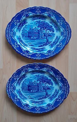 Buy WH Grindley & Sons Blue & White English Country Inns Serving Plates, Set Of 2 • 12£