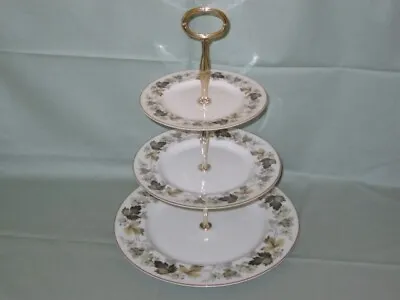 Buy Royal Doulton Larchmont 3-Tier China Hostess Cake Plate Stand • 20£