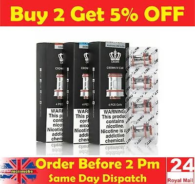 Buy UWELL CROWN 4 (IV) COILS 0.2Ω, 0.4Ω & 0.23Ω Mesh UN2 Pack Of 4 For UWELL Tank UK • 4.95£