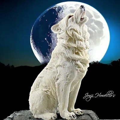 Buy Wolf Howling Ornament Figurine Sculpture Statue Winter White Art Home Decor Gift • 14.90£