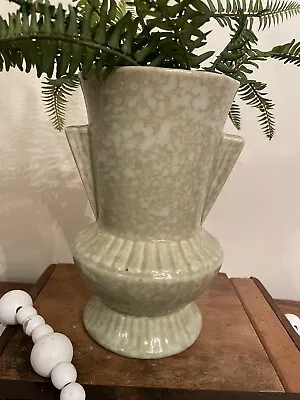 Buy Brush McCoy 609 1960s Art Deco Trophy Vase,  Green Speckled,  7 Inches • 29.19£