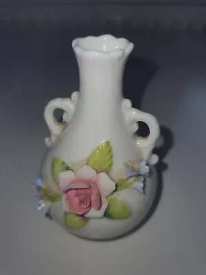 Buy Beautiful Coalport Miniature Vase White Bone China Flowers • 5£