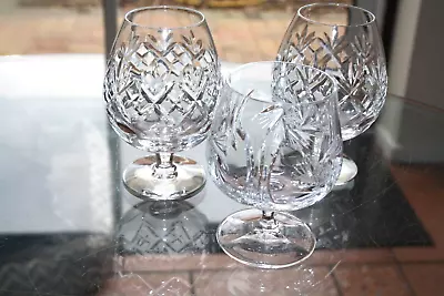 Buy Set Of Three Cut Glass Brandy Glasses Two Royal Doulton • 6£