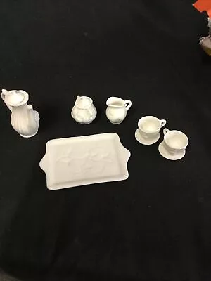 Buy Beautiful White Bone China Miniature Teaset 6 Piece Set • 3£