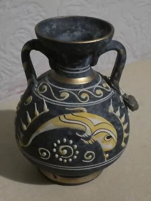 Buy Handmade Embossed Pattern Vase Pottery Crete Museum Replica Dolphin Sun • 14.95£