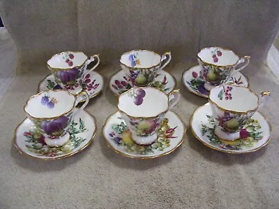 Buy Collectible Royal Standard Fruit Design Cups And Saucers - Set Of 6  • 67.13£