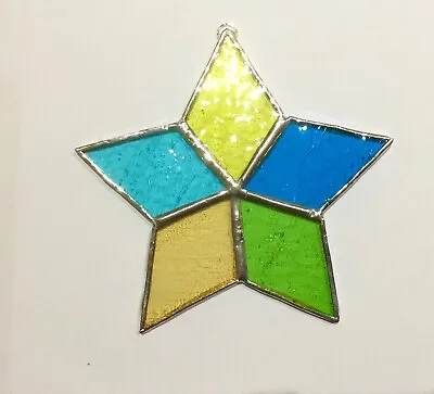 Buy Stained Glass Multicoloured Star. Sun Catcher. Handmade. • 5£