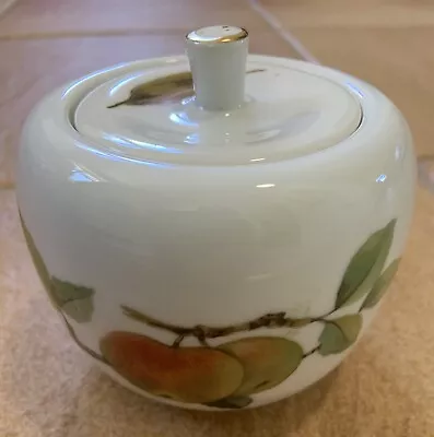 Buy Royal Worcester Evesham Apple Shaped Jam Pot Oven To Tableware 9cm Vintage 1961 • 5£