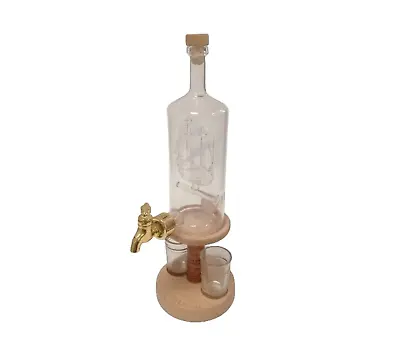 Buy Stylish Whisky Glass Ship In Bottle Decanter Hand Made Wood Glass Bottle 350ml • 9.99£