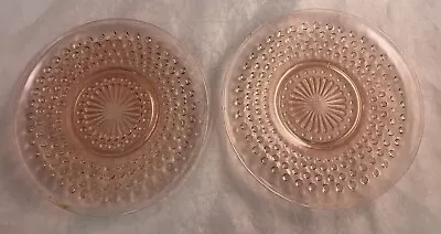 Buy 2 Vintage Pink Anchor Hocking Hobnail 6 In. Glass Plates • 18.94£