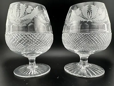 Buy Edinburgh Crystal Thistle Brandy Glasses Set(s) Of 2 - Mint Condition 5 1/4 “ H • 182.41£