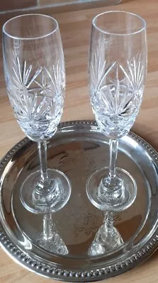 Buy 2 X Edinburgh International Crystal Champagne Glasses Pattern EDI 114 ~ Stamped  • 24.99£