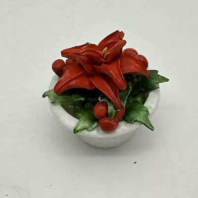 Buy Fine Bone China Crown Staffordshire Flowers December Poinsettia • 14.22£