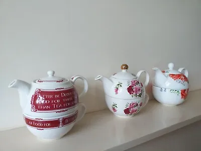 Buy Collection Of 3 Tea For One Set Teapots & Cups Fine Bone China Arthur Wood Etc • 5£