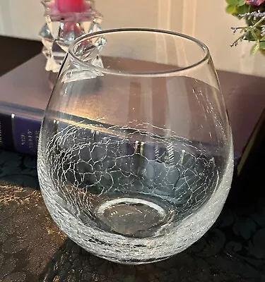 Buy Crackle Pier 1 Stemless Wine Glass Vintage Blown Glass Wine Glass - 1 • 36.05£