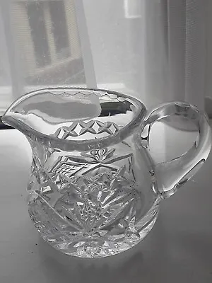 Buy Very Heavy Small Cut Glass Crystal Milk Jug • 0.99£