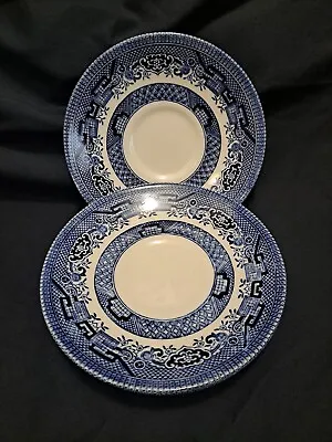 Buy Vintage (4) Churchill China Blue Willow Made In England  Tea Saucers Plate 5.5   • 9.49£