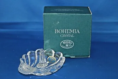 Buy Bohemia Crystal 24% Lead Crystal Clam Shell Ring Stand Original Box & Labels • 9.99£
