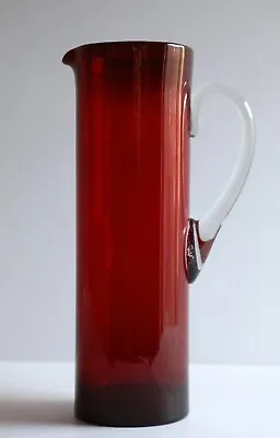 Buy Rare Large Whitefriars Holmegaard Ruby Red Glass Jug Mid Century Modern • 12£