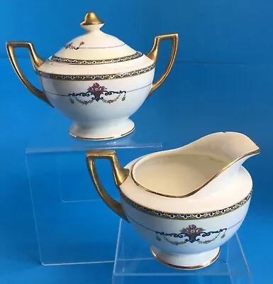 Buy Antique Cleveland China Creamer & Sugar Bowl SET Of 2 Floral Gold Trim • 26.52£