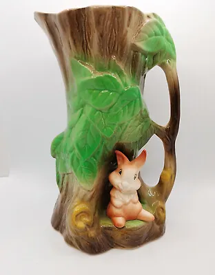 Buy Withernsea Eastgate Pottery Fauna Baby Rabbit By Tree Jug/Vase, Cottagecore • 10£