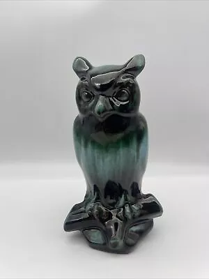 Buy Vintage Blue Mountain Pottery Great Horned Owl Green Drip Glaze BMP 10” Tall • 27.51£