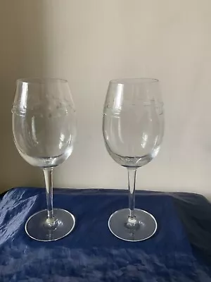 Buy 2 John Rocha  Trace   Large Wine Glasses By Waterford Crystal, Signed 25 Cm • 85£