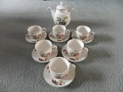 Buy St Michael  Ashberry  Fine China 2605 2 Pint Teapot & 6 Cups & Saucers. • 32.50£