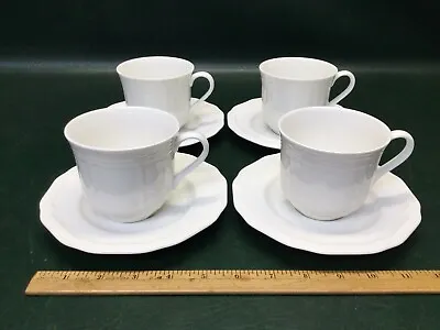 Buy Set Of 4 Mikasa Ultima Plus HK400 Antique White Cups & Saucers ~ 3-1/4  Tall • 26.99£
